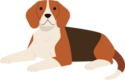 Graphic of beagle howling